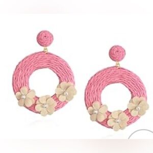 ❤️ Raffia Earrings Boho Rattan Dangle